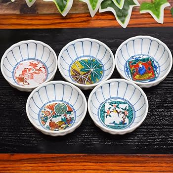 九谷焼　和陶房　陶磁器製　小皿　5枚 Amazon.co.jp: 和座の蔵 お皿 セット おしゃれ 食器 九谷焼 小皿